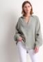 TerStal Dames oversized uni blouse groen in maat - Thumbnail 1