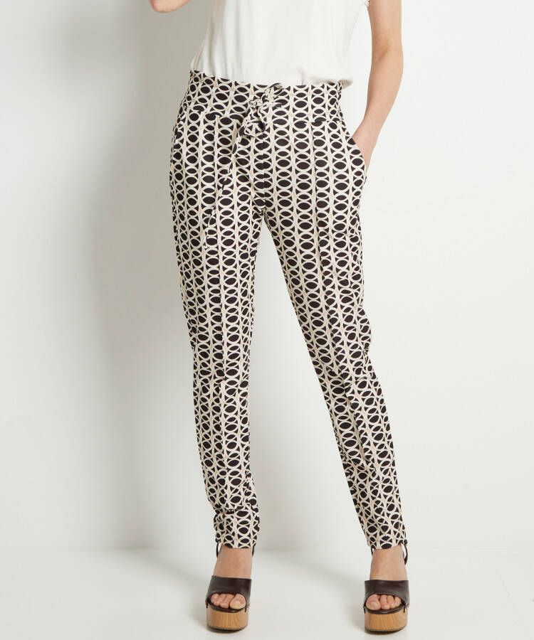TerStal Dames pantalon cirkeltjesprint zwart in maat