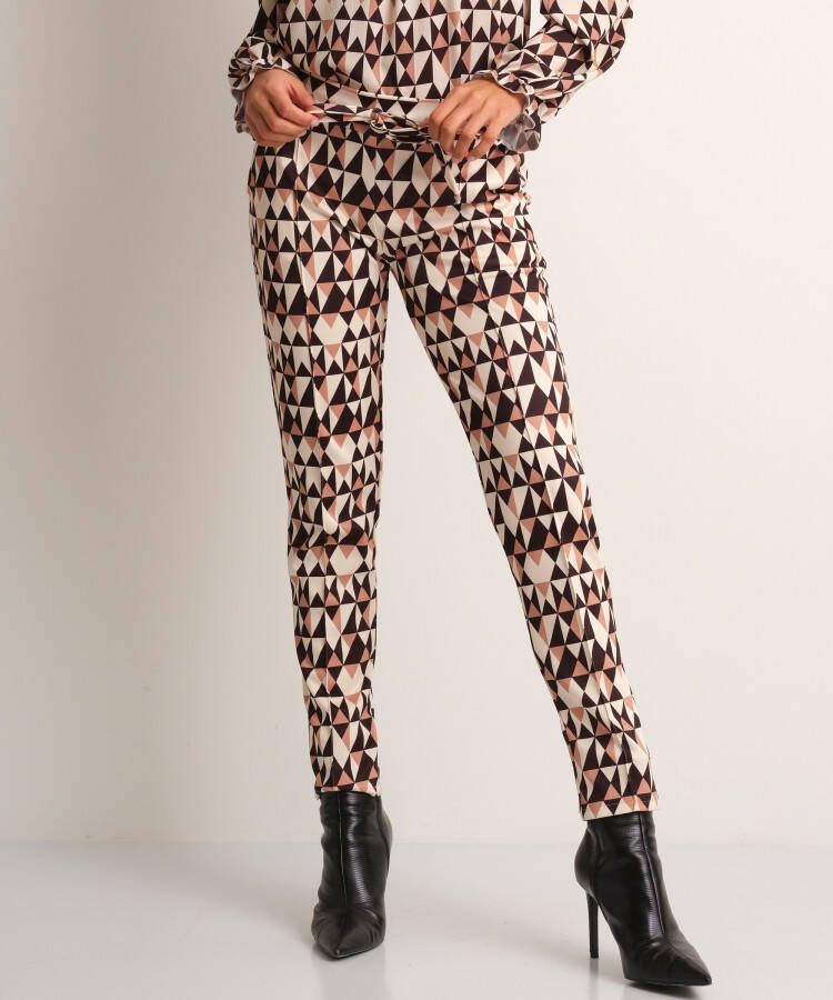 TerStal Dames pantalon driehoeksprint beige in maat