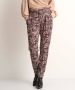 TerStal Dames pantalon met bladprint zwart in maat - Thumbnail 1