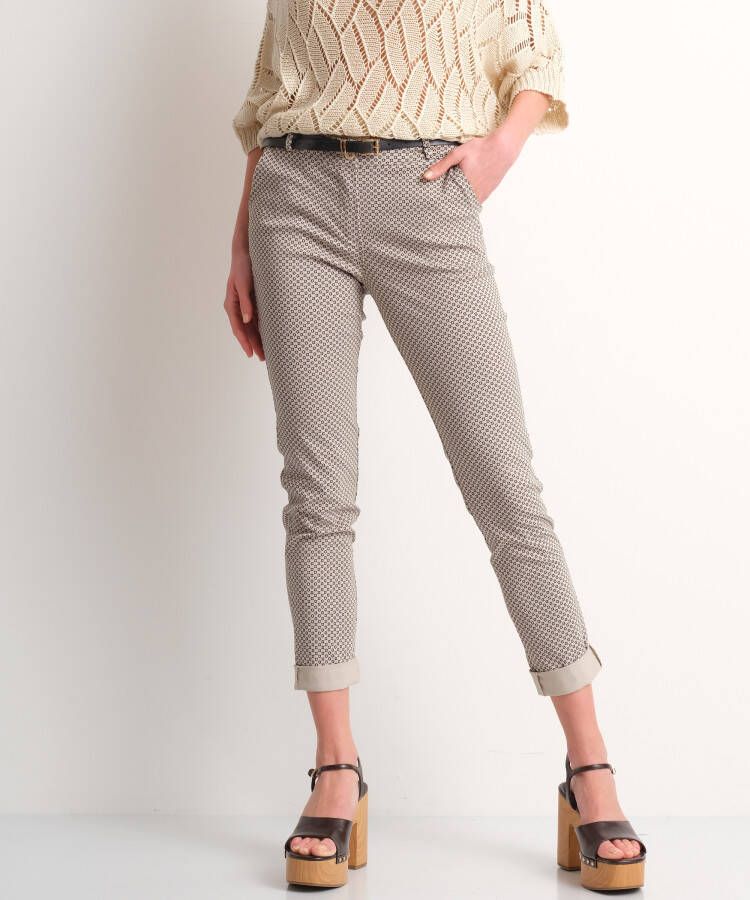TerStal Dames pantalon met riem beige in maat