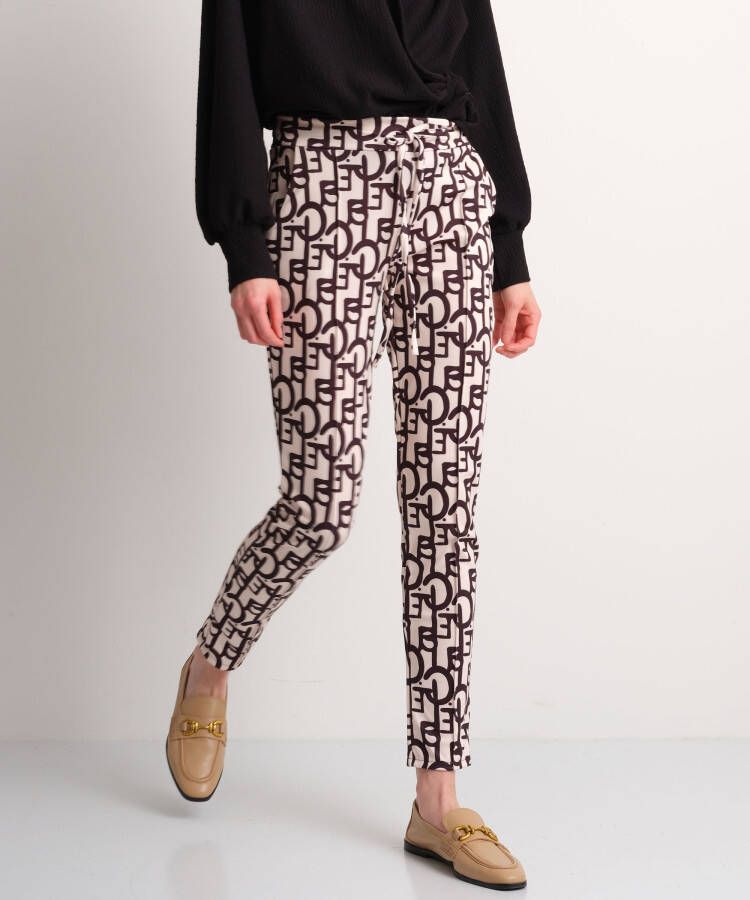 TerStal Dames pantalon met tekstprint beige in maat