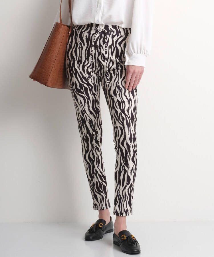 TerStal Dames pantalon zebraprint zwart in maat