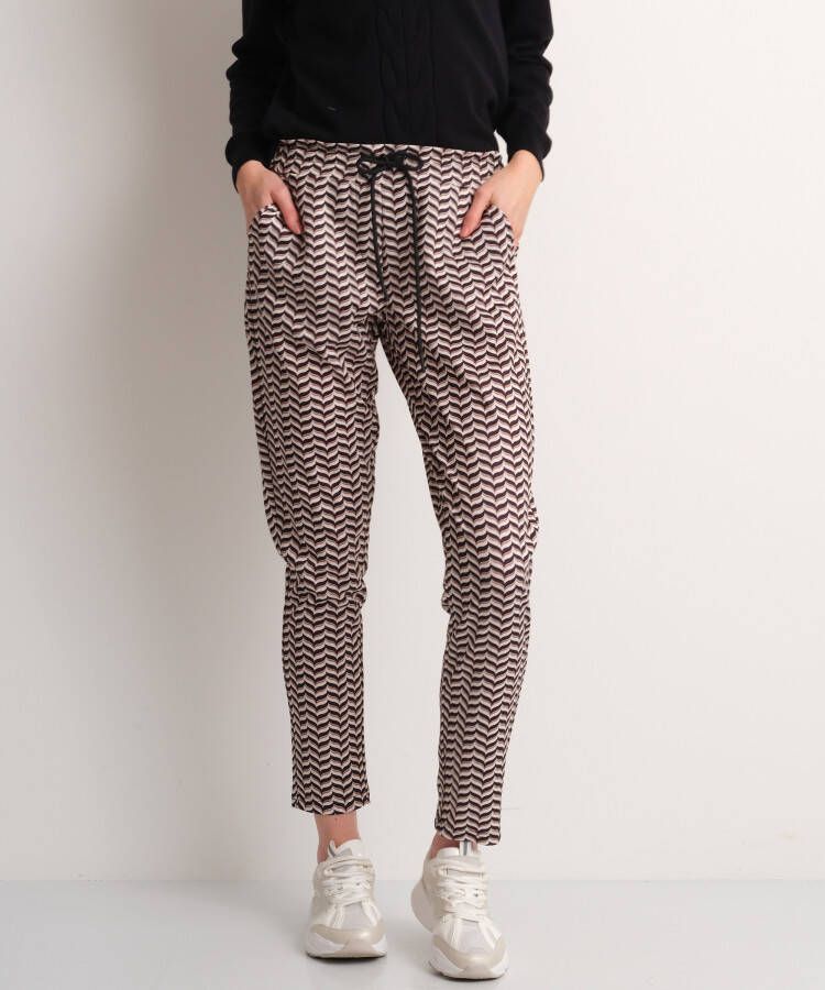TerStal Dames pantalon zigzagprint wit in maat