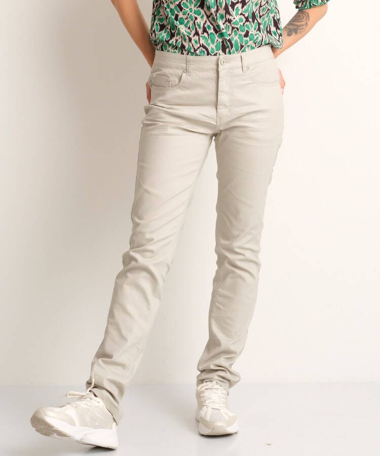 TerStal Dames regular fit broek twill stretch beige in maat