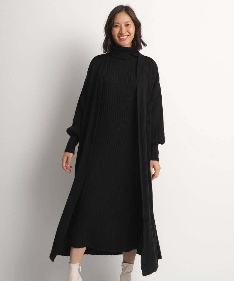 TerStal Dames Set: jurk met col en vest zwart in maat