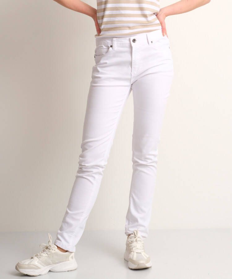 TerStal Dames slim fit broek twill stretch wit in maat