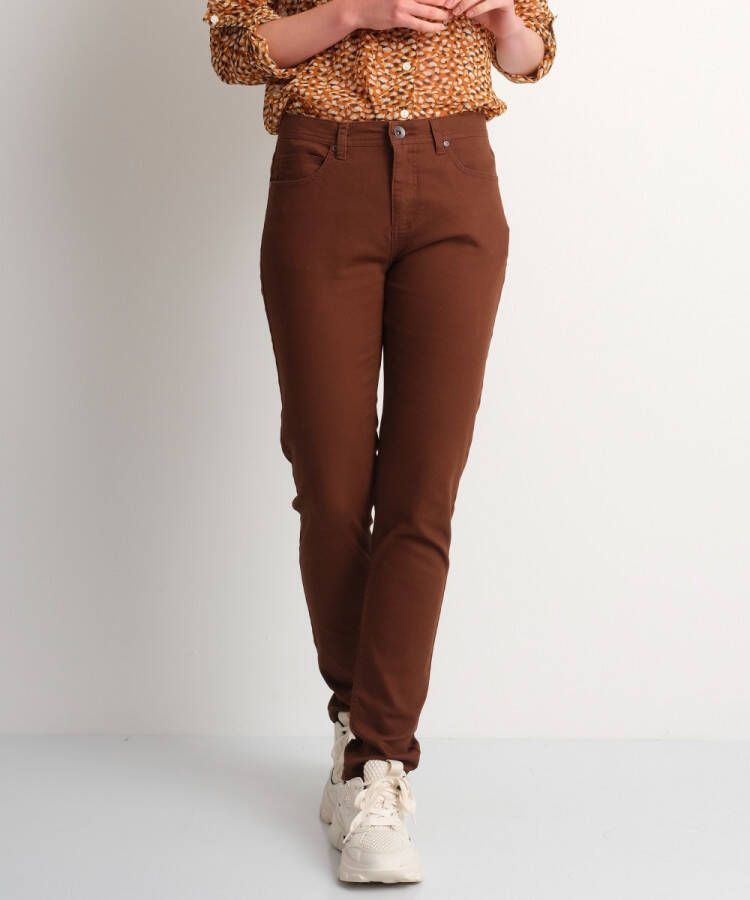 TerStal Dames Slim fit twill broek bruin in maat