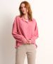 TerStal Dames uni blouse wikkelknoop roze in maat - Thumbnail 1