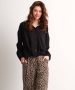 TerStal Dames uni blouse wikkelknoop zwart in maat - Thumbnail 1