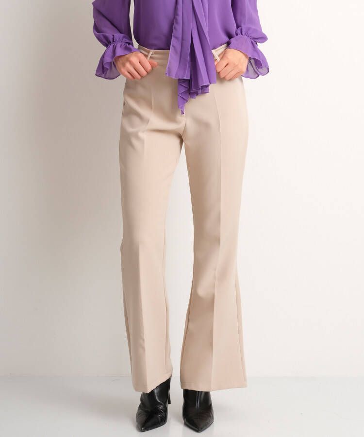 TerStal Dames uni flared fit pantalon beige in maat