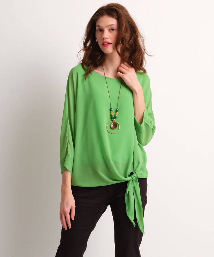 TerStal Dames uni knooptop met ketting groen in maat