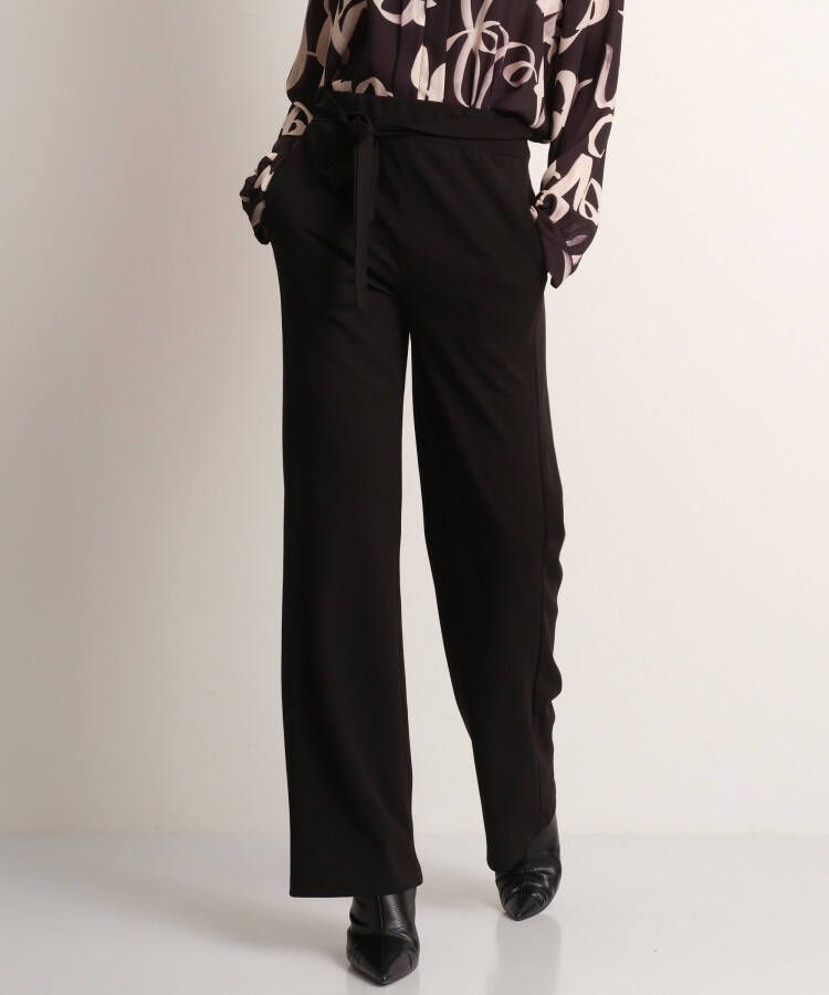 TerStal Dames uni pantalon met strik zwart in maat