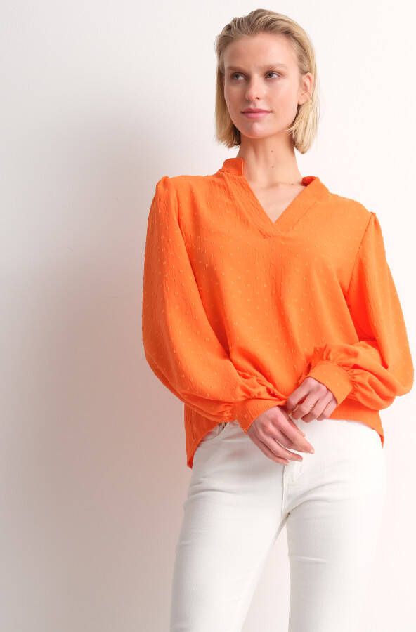 TerStal Dames uni top met pofmouw oranje in maat