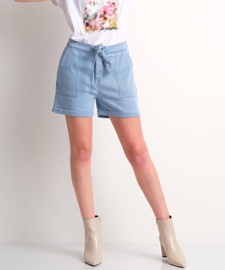 TerStal Dames wide fit short denimlook blauw in maat