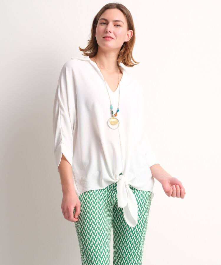 TerStal Dames wijde top met ketting off-white in maat