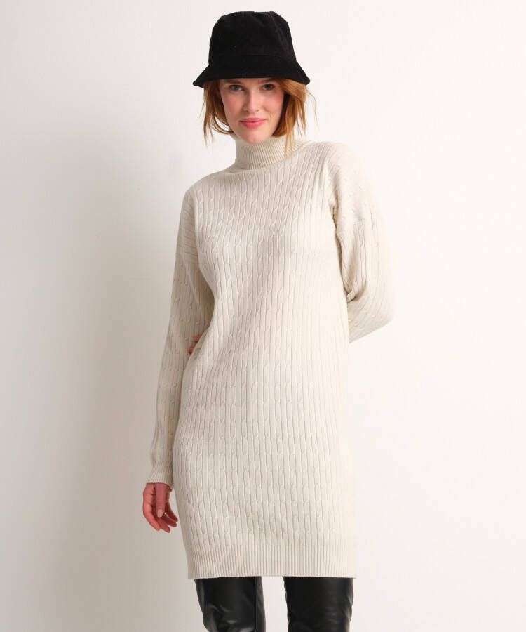 TerStal Dames zachte lange trui jacquard beige in maat