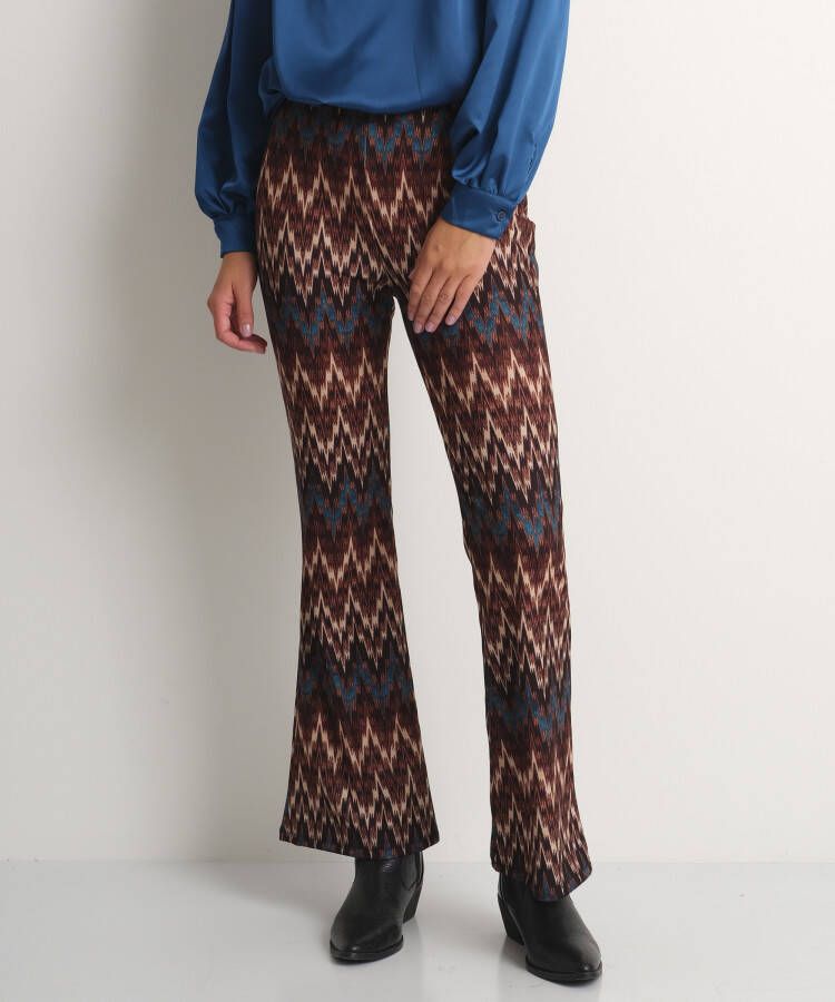TerStal Flared fit broek met all-over print multicolor in maat