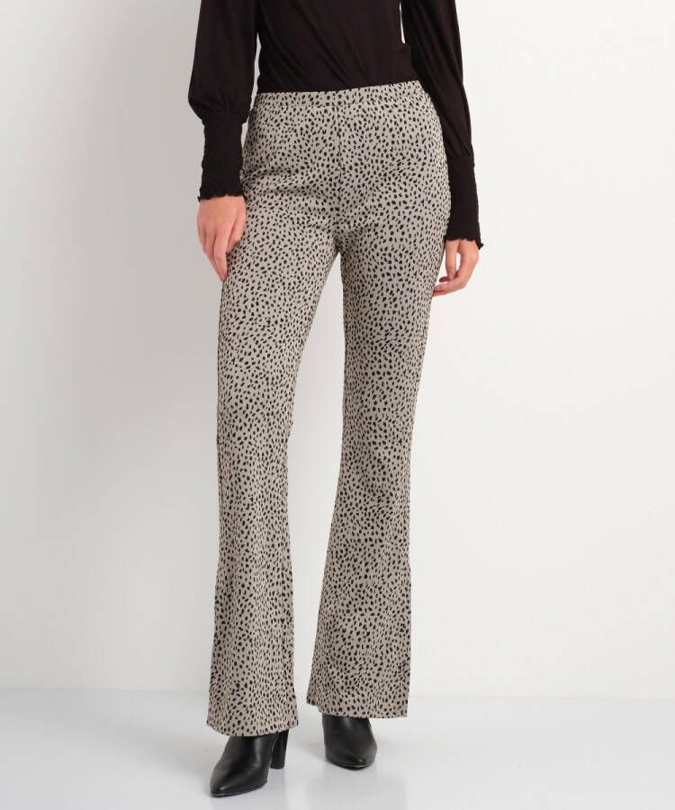 TerStal Flared fit jacquard broek zwart in maat