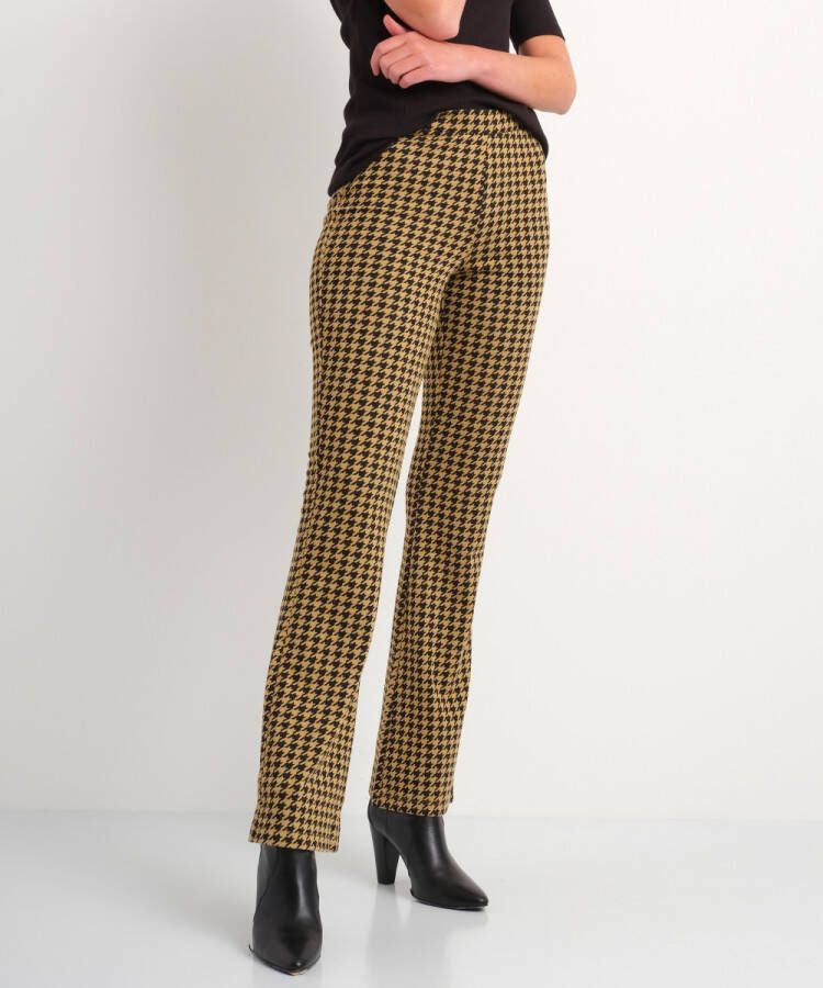TerStal Flared jacquard broek zwart in maat