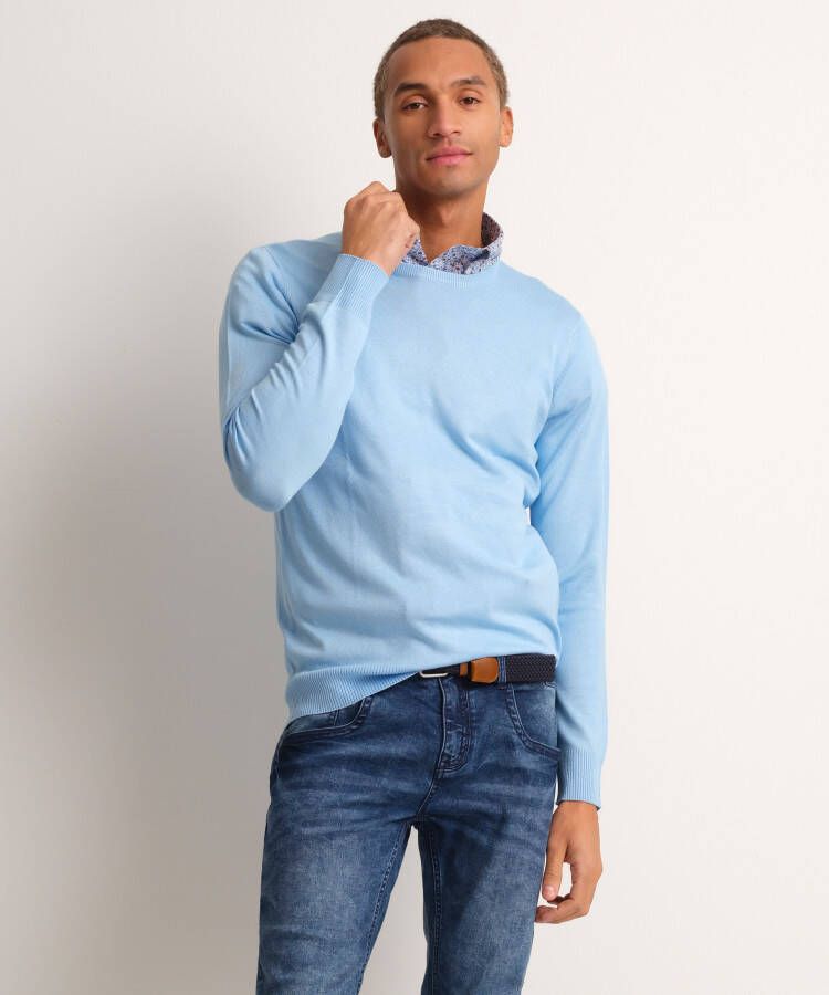 TerStal Heren basic uni trui blauw in maat