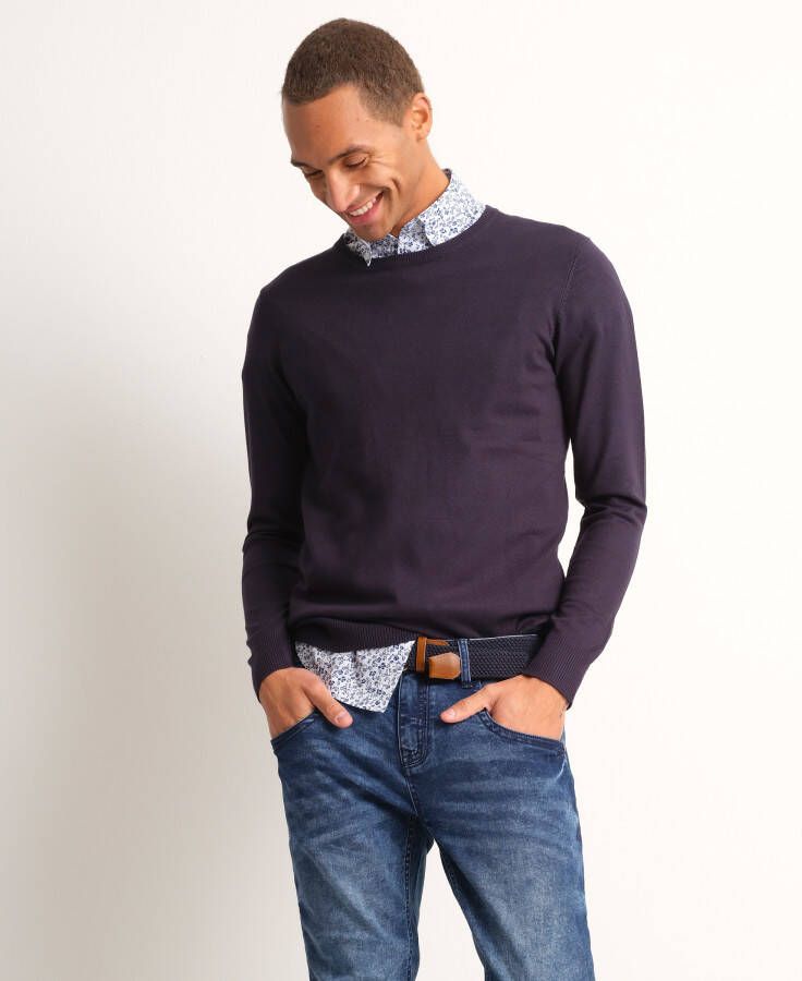 TerStal Heren basic uni trui blauw in maat