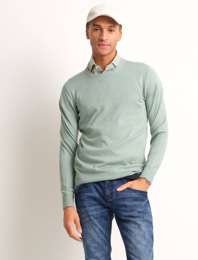TerStal Heren basic uni trui mint groen in maat