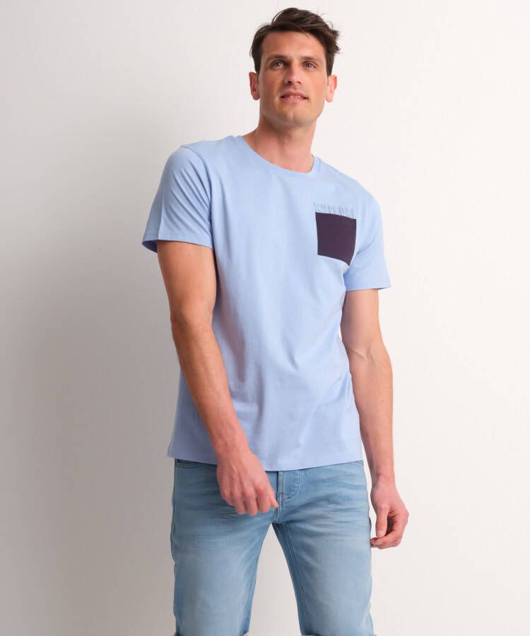 TerStal Heren jersey t-shirt borstzakje blauw in maat