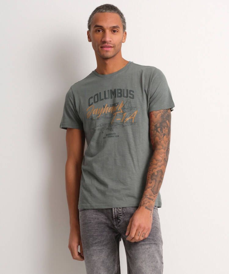 TerStal Heren jersey t-shirt frontprint groen in maat