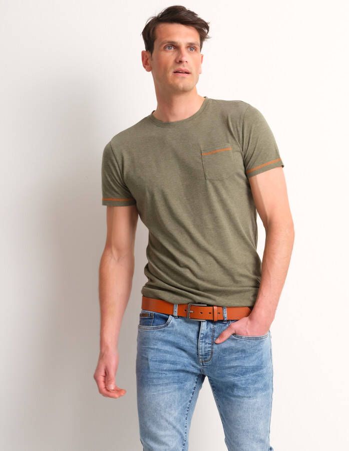 TerStal Heren jersey t-shirt met borstzak groen in maat