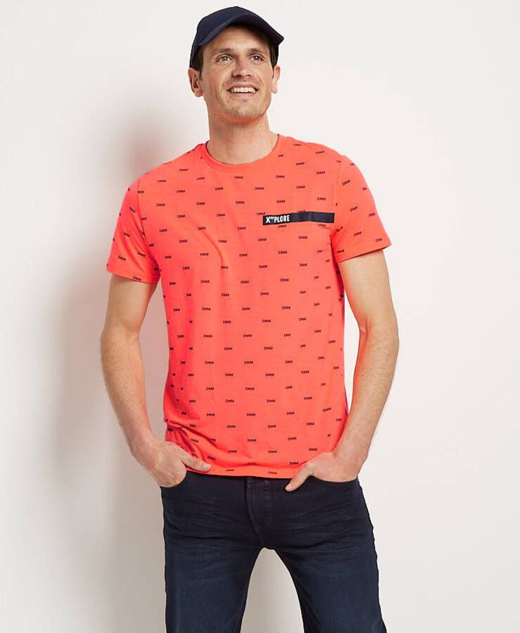 TerStal Heren jersey t-shirt met print koraal in maat