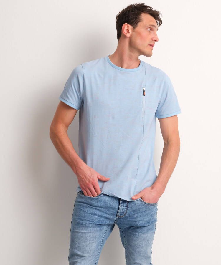 TerStal Heren jersey t-shirt rits blauw in maat