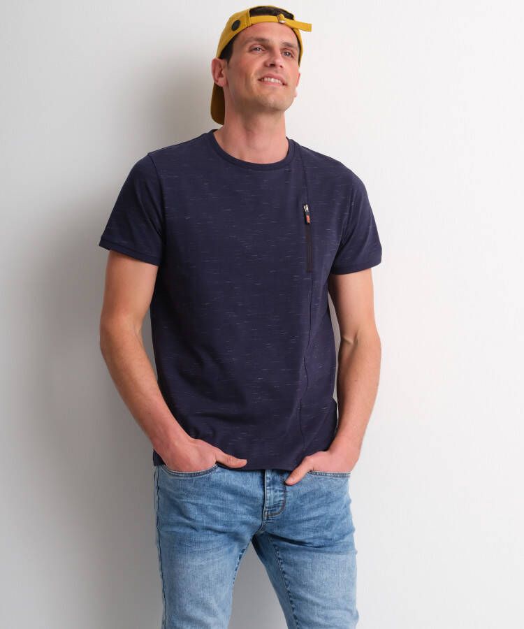 TerStal Heren jersey t-shirt rits blauw in maat