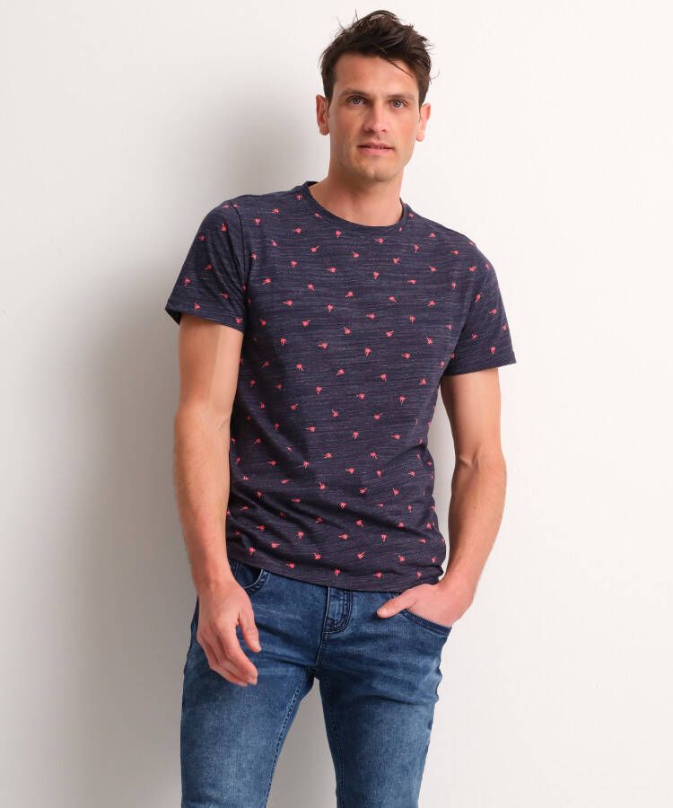 TerStal Heren jersey t-shirt streepdessin blauw in maat