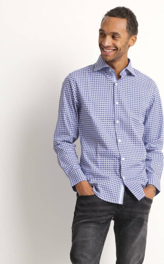 TerStal Heren Slim fit overhemd blauw in maat