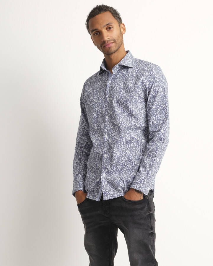 TerStal Heren Slim fit overhemd blauw in maat