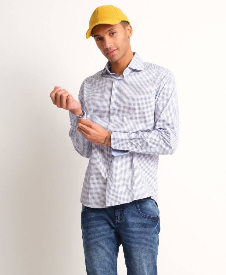 TerStal Heren slim fit overhemd blauw in maat