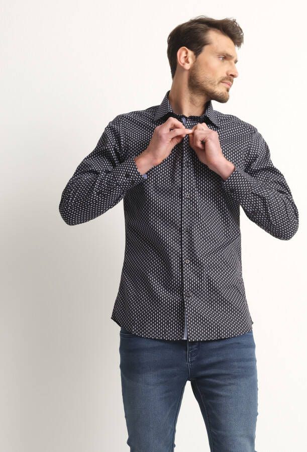 TerStal Heren Slim fit overhemd zwart in maat