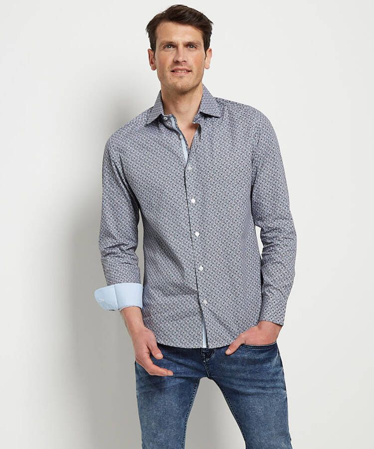 TerStal Heren slim fit overhemd zwart in maat