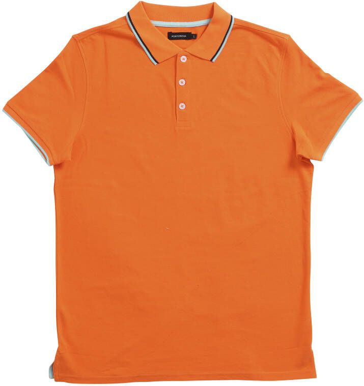 TerStal Heren sportieve pique polo uni oranje in maat