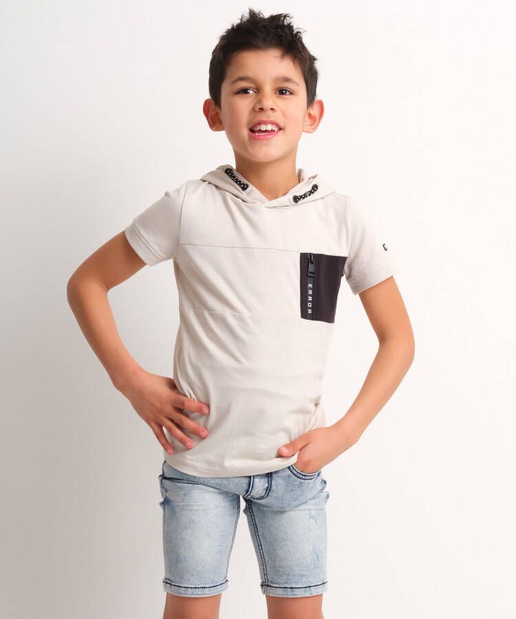 TerStal Jongens capuchon t-shirt borstvlak beige in maat