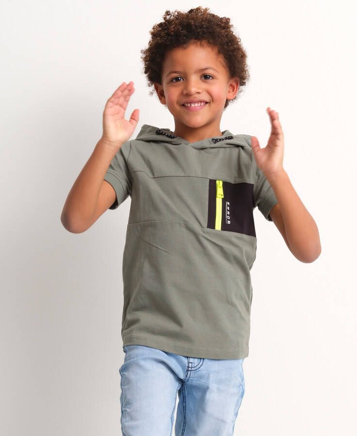 TerStal Jongens capuchon t-shirt borstvlak groen in maat