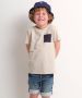 TerStal Jongens t-shirt borstzak embossprint beige in maat - Thumbnail 1