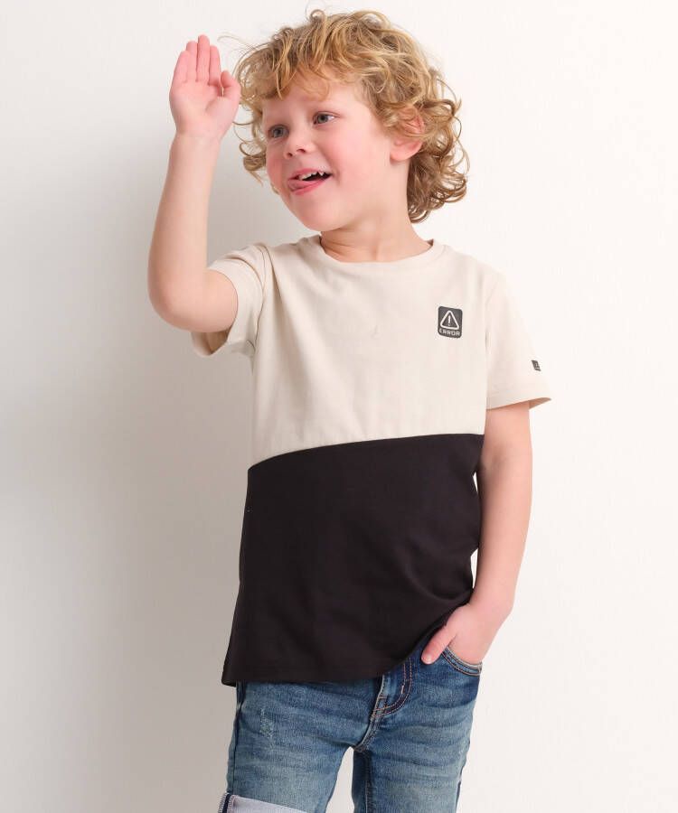 TerStal Jongens t-shirt diagonaal design beige in maat