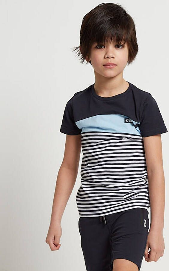 TerStal Jongens t-shirt gestreept design blauw in maat