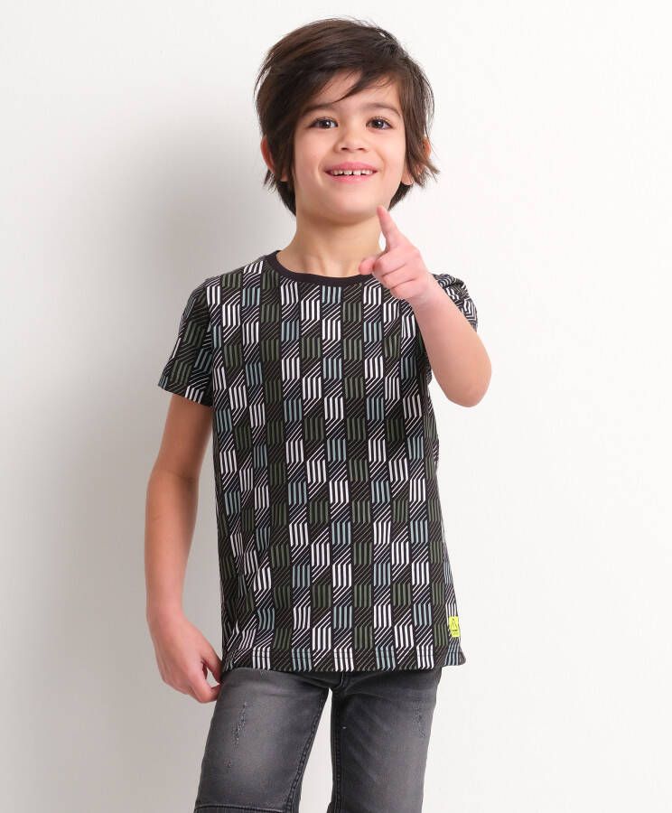 TerStal Jongens t-shirt met multiprint zwart in maat