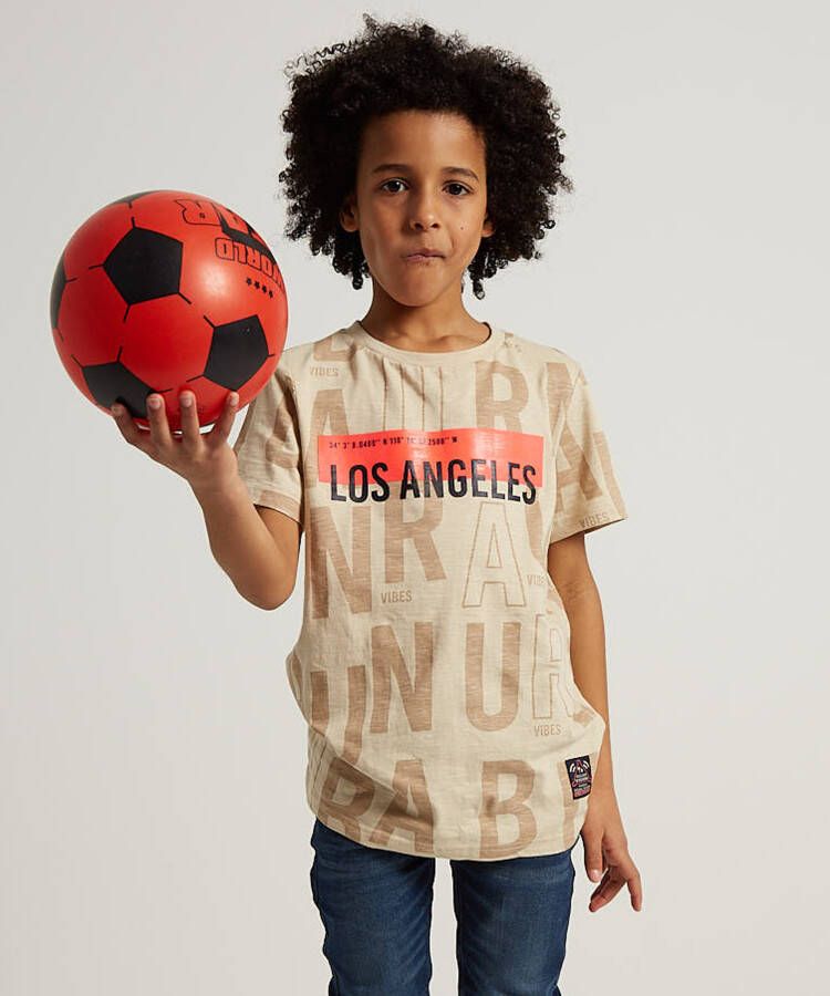 TerStal Jongens t-shirt met rubberprint beige in maat