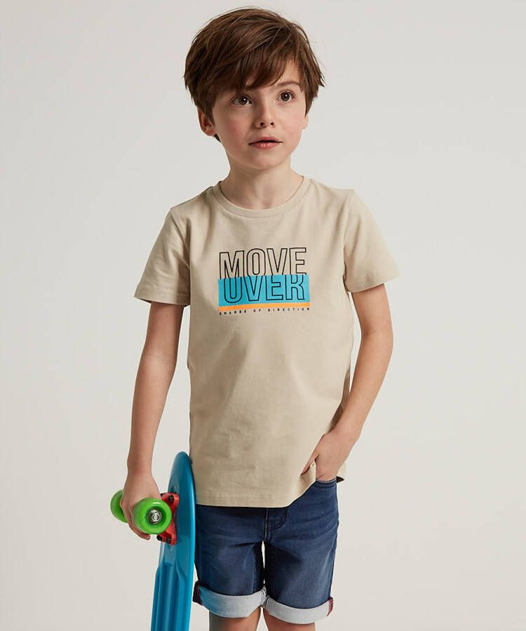 TerStal Jongens t-shirt met tekstopdruk beige in maat