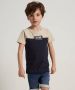 TerStal Jongens tweekleurig t-shirt beige in maat - Thumbnail 1