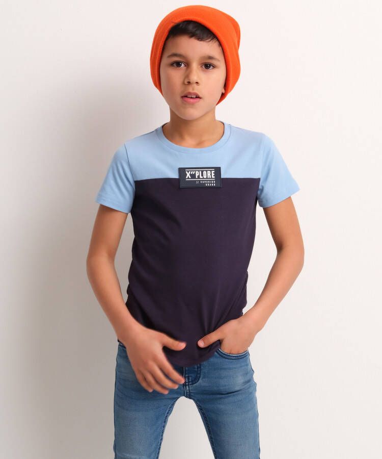 TerStal Jongens tweekleurig t-shirt blauw in maat